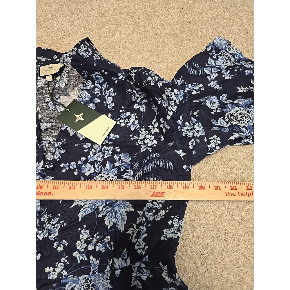 Tuckernuck Womens Twilight Garden Jenna Blue Floral Maxi Dress Sz L NWT - Picture 10 of 12
